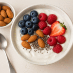 Healthy late-night snack ideas – yogurt with berries and nuts